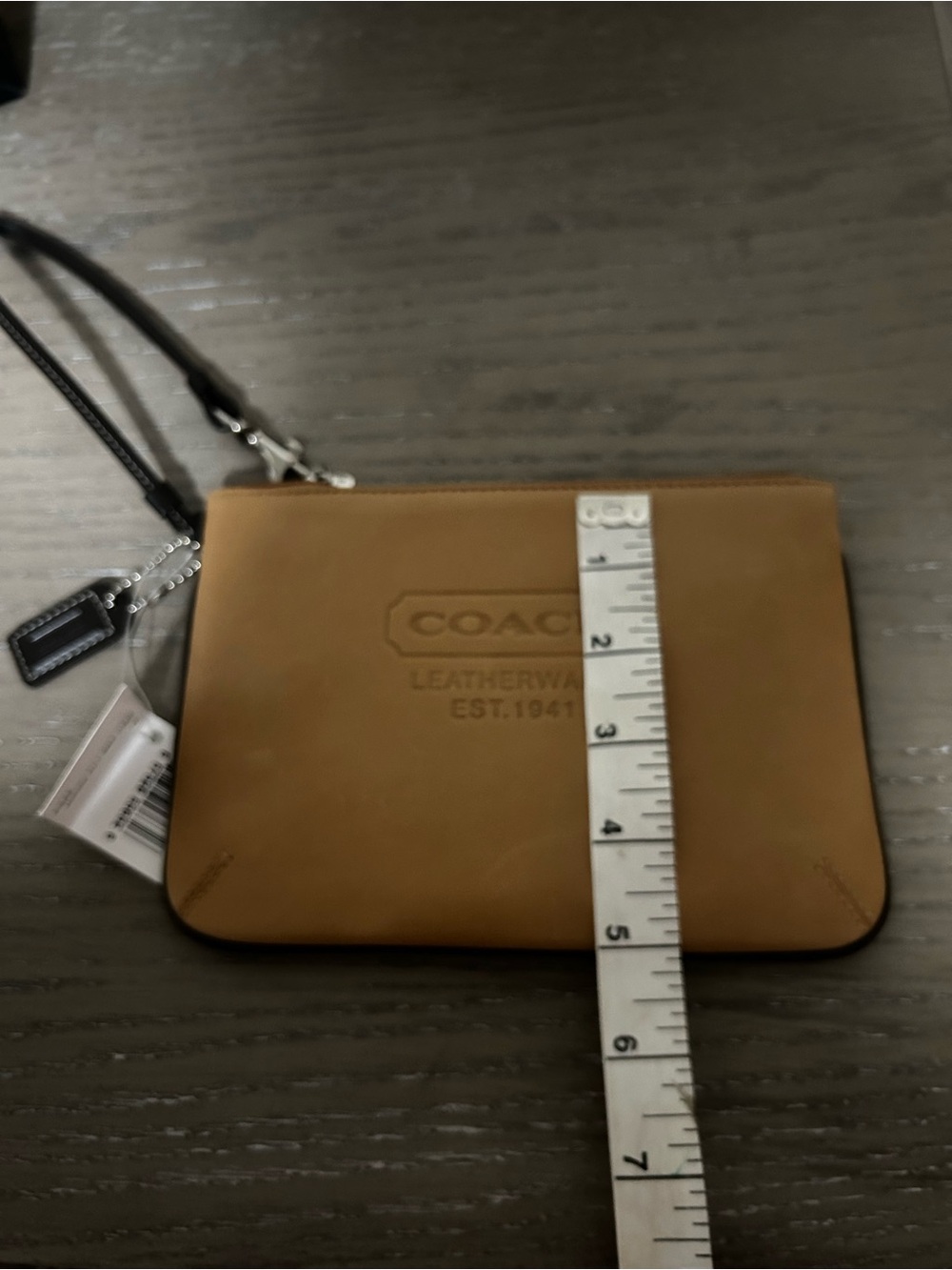Coach Leatherware Charter Wristlet Tan Zip Pouch NWT - Picture 12 of 14